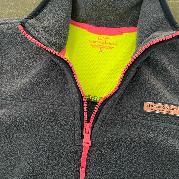 Kids vineyard vines fleece pullover, navy and pink, size: XL (16), like-new cond - Picture 6 of 6